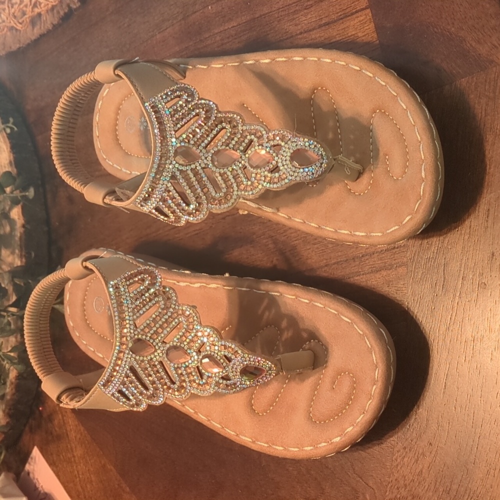 Patricia beaded wedge sandals. Size 6.5/7 NWB